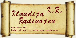 Klaudija Radivojev vizit kartica